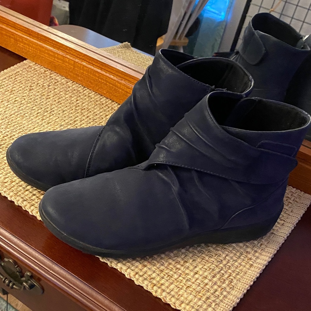 Clarks Dark Blue Ankle Boots